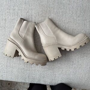 Steve Madden Cream Combat Boots
